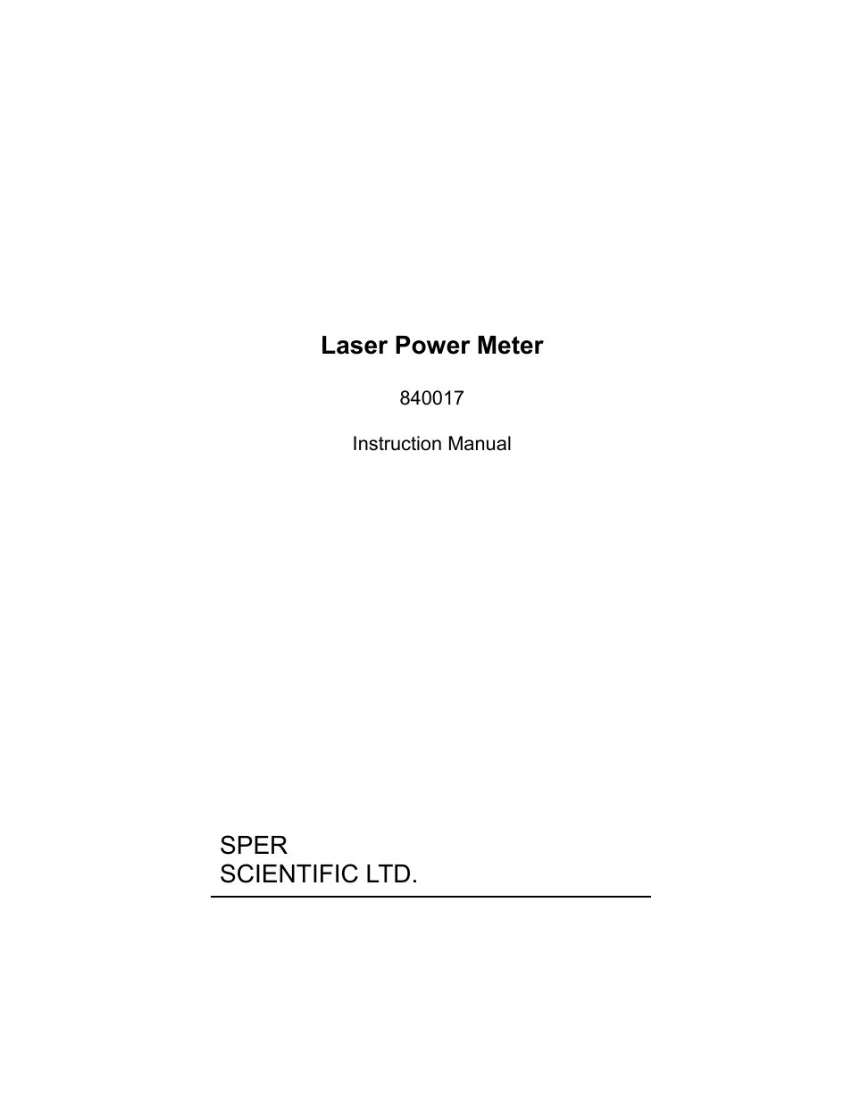 840017 Laser Power Meter