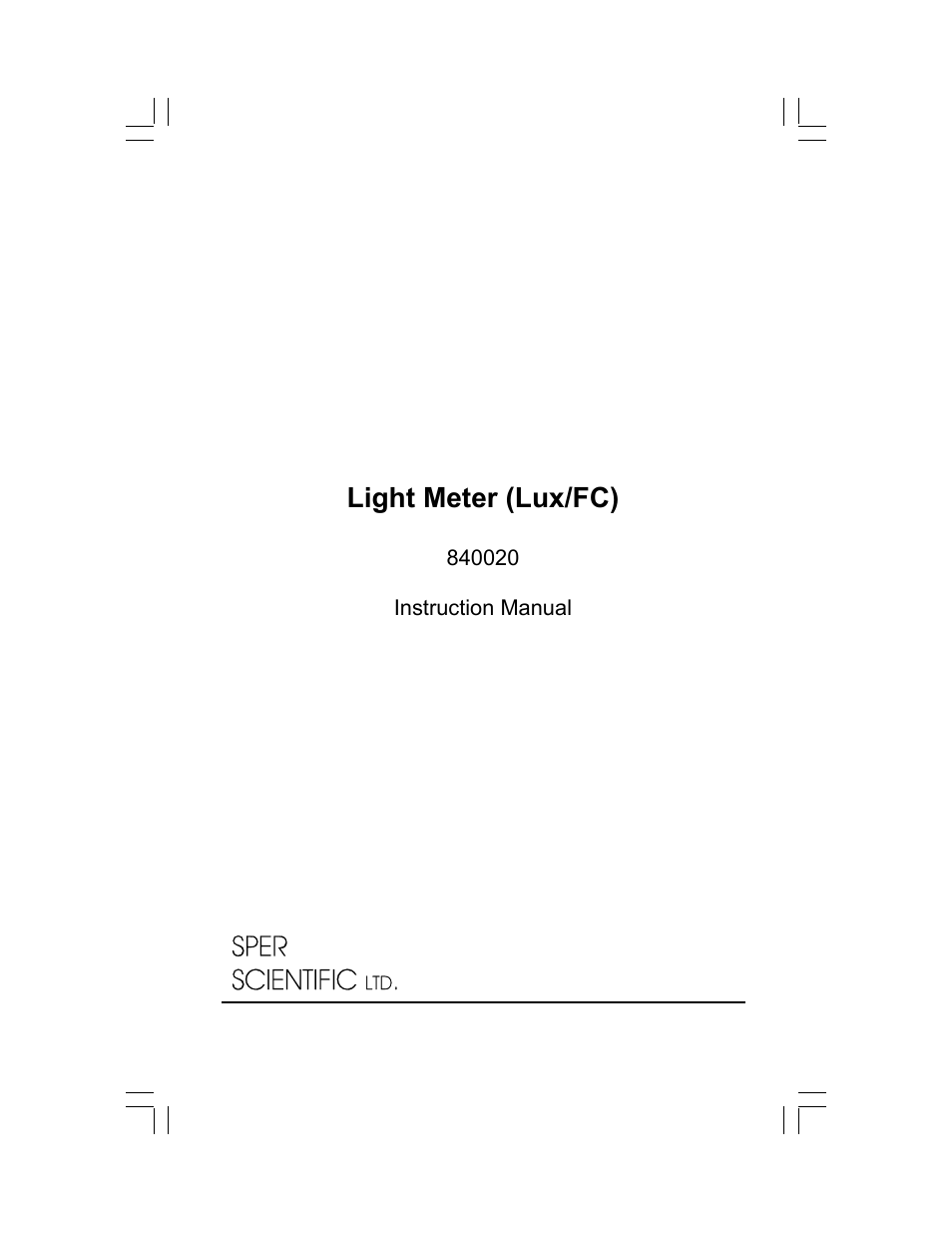840020 Light Meter Lux & Foot Candle