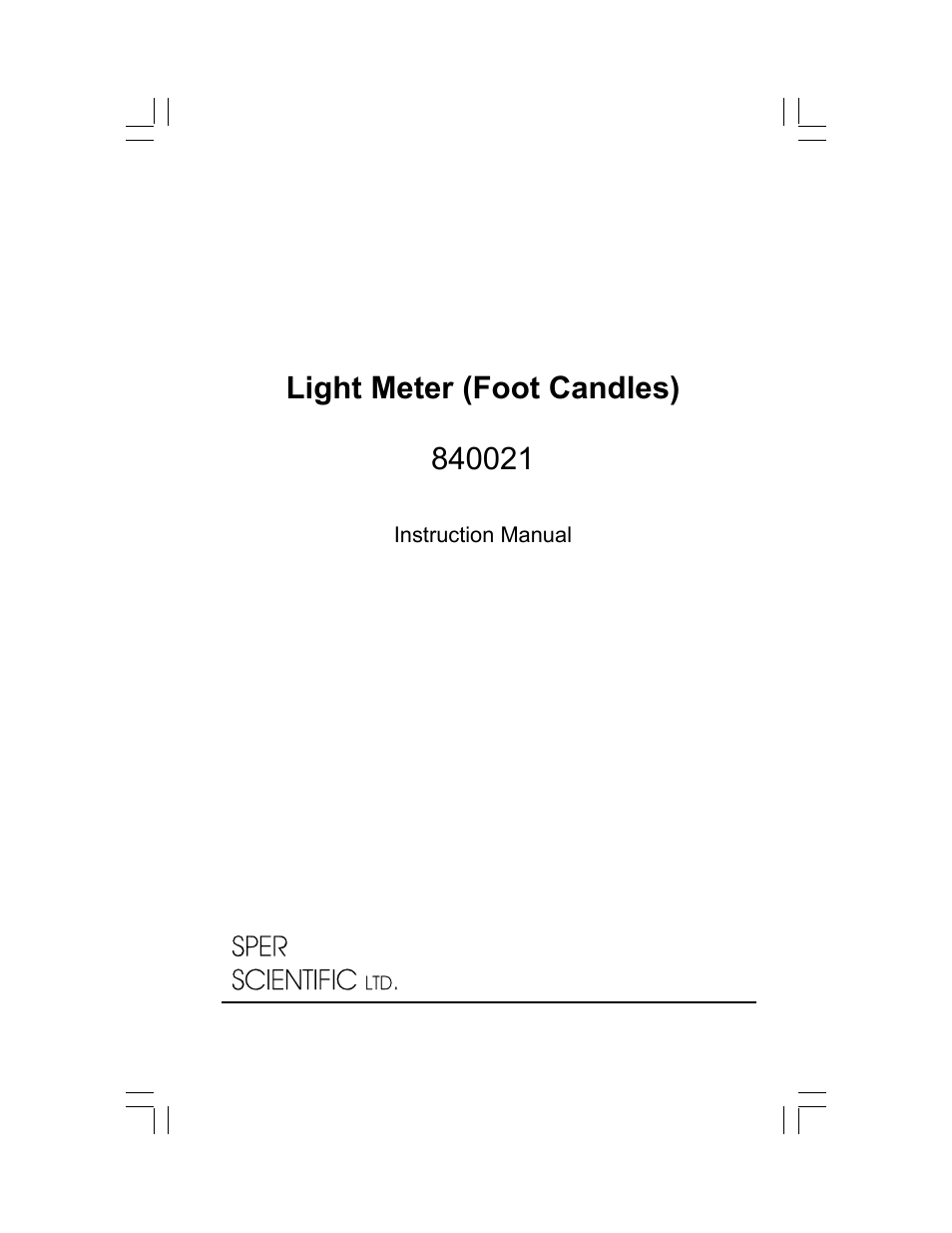 840021 Light Meter Foot Candle
