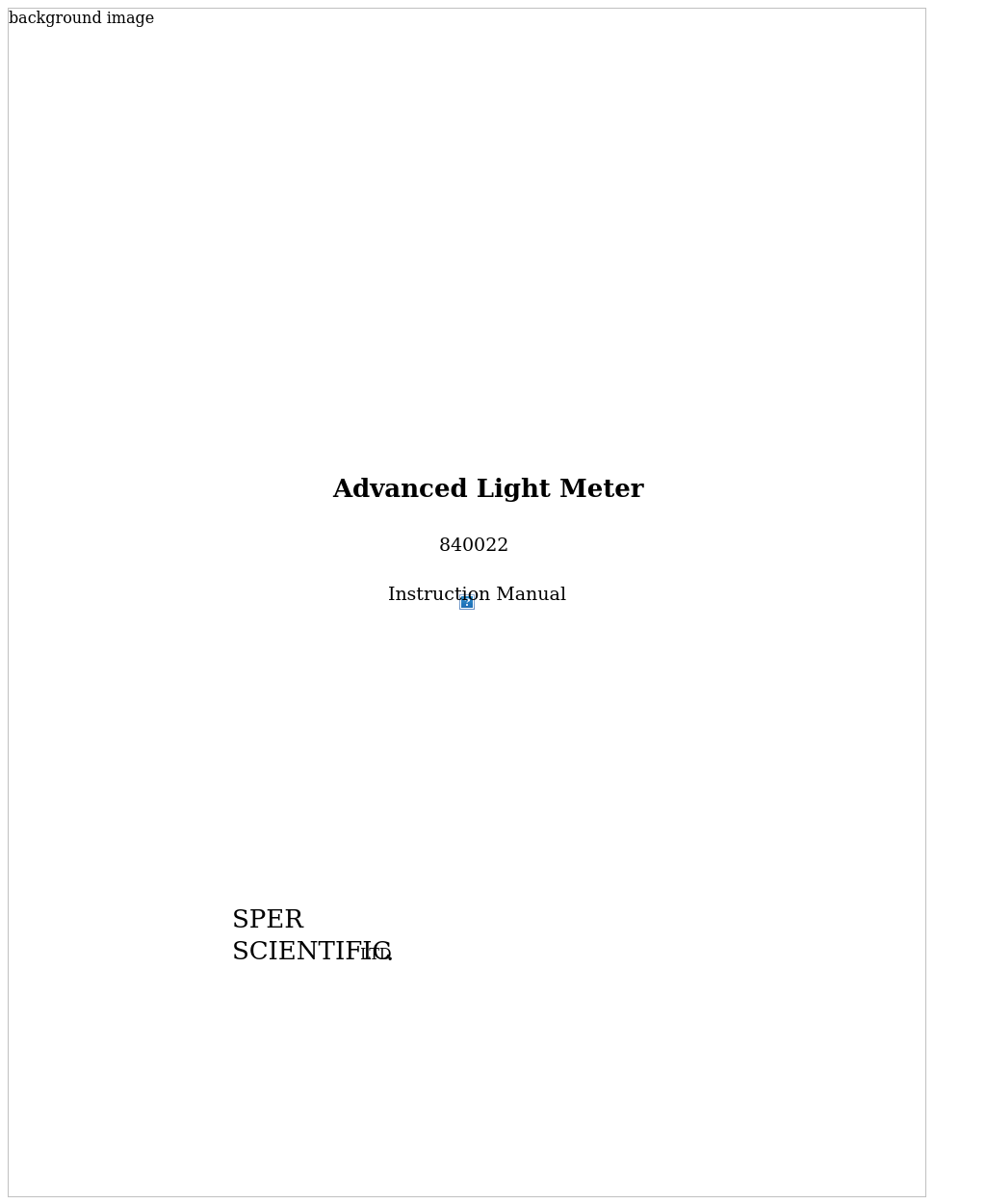 840022 Light Meter Advanced