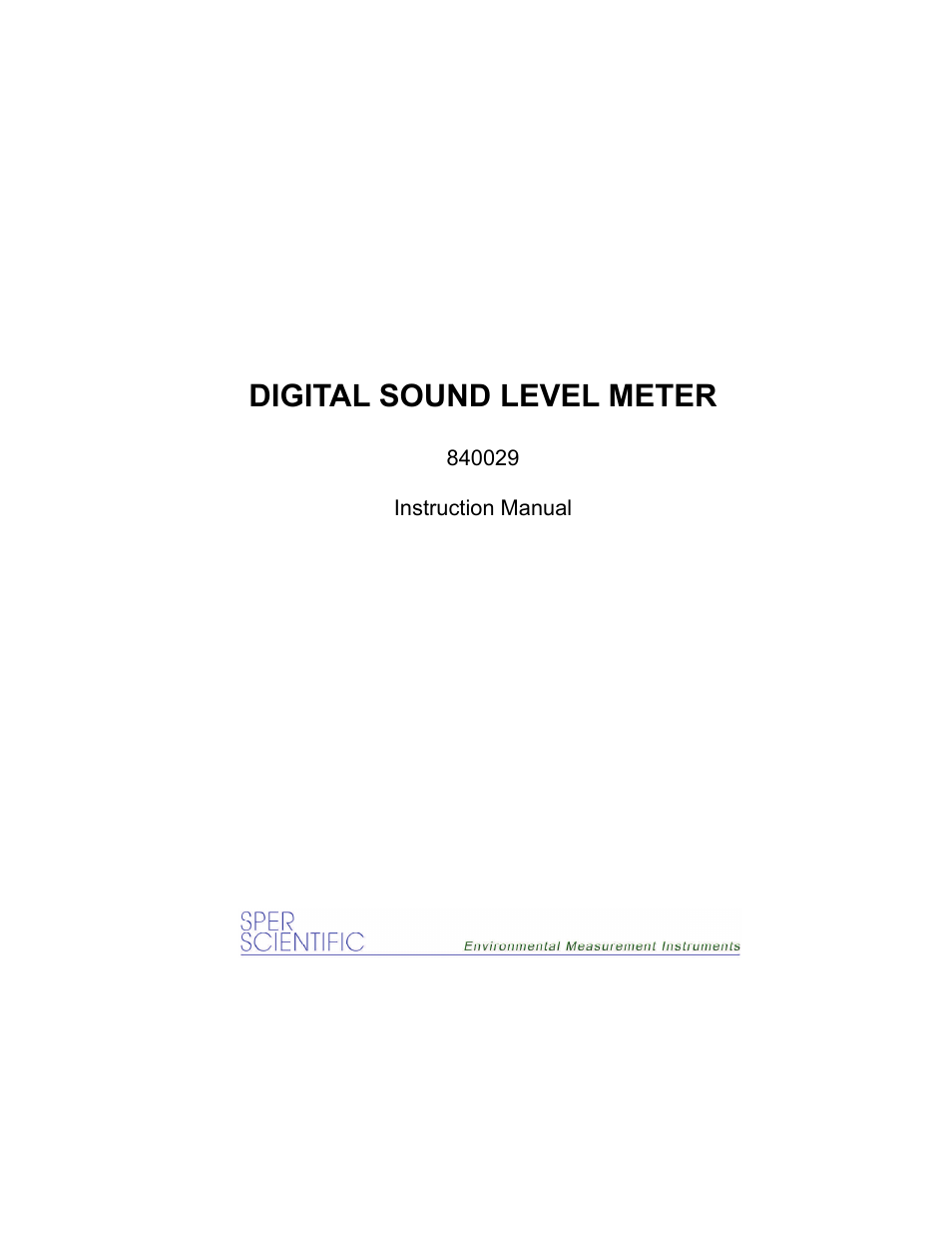 840029 Sound Meter Digital