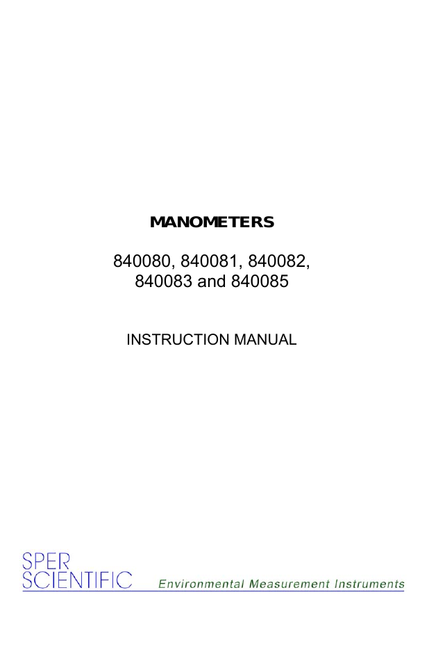 840080 Manometer - 5 PSI