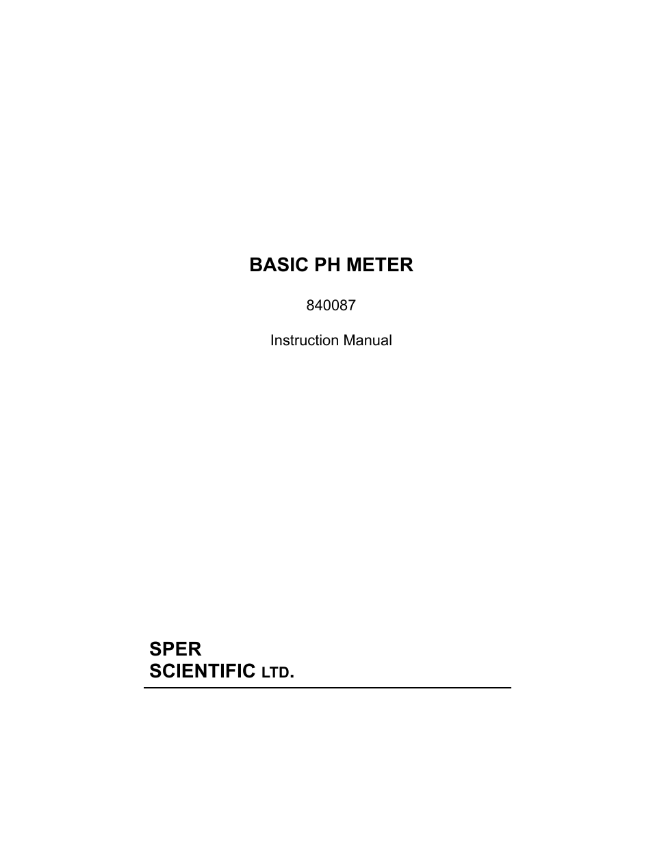 840087 pH Meter - Basic