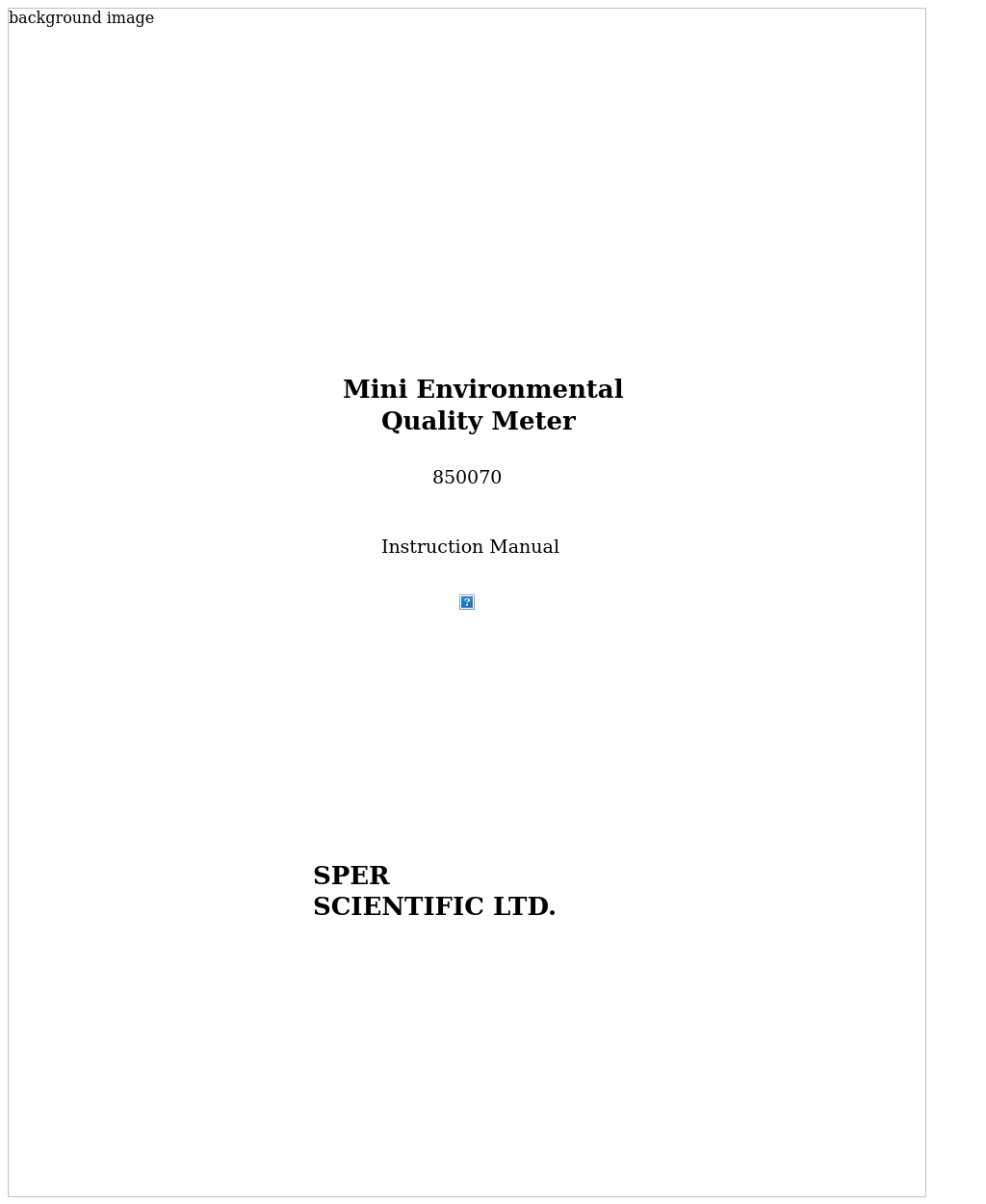 850070 Environmental Quality Meter - Mini