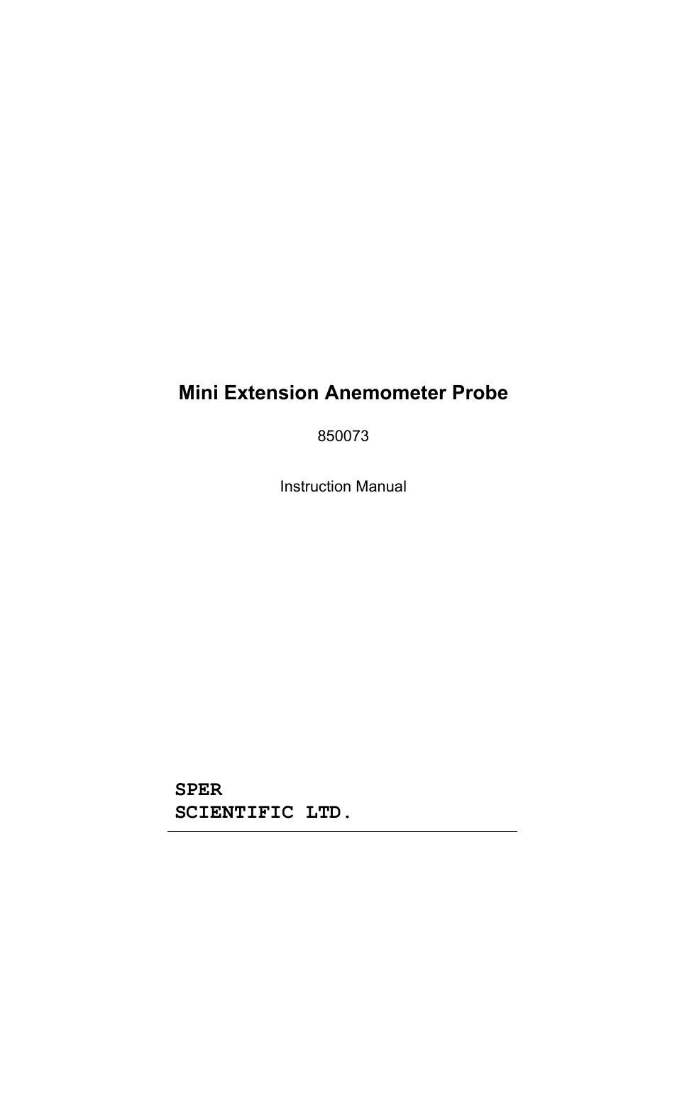 850073 Anemometer Probe - Mini Extension