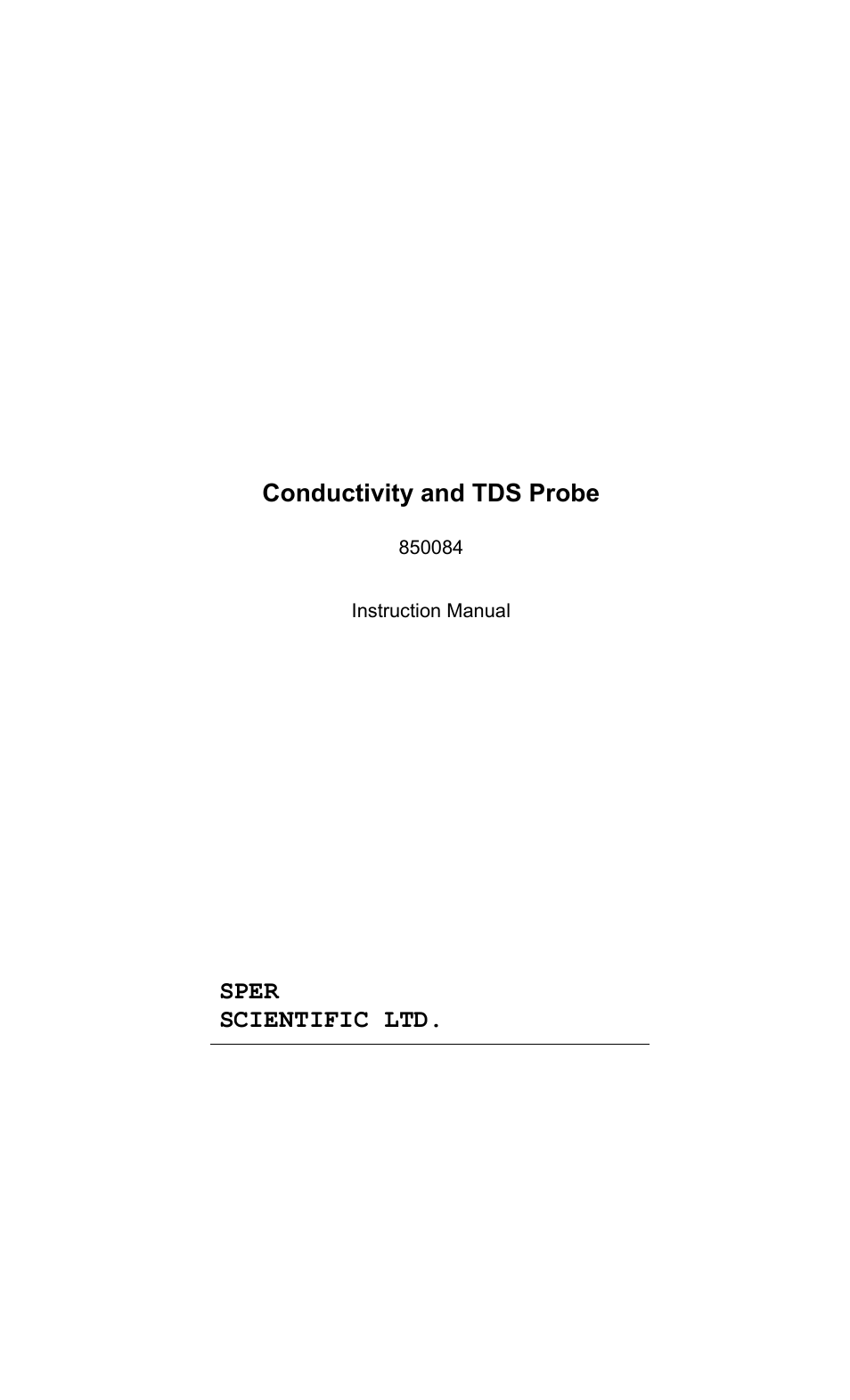 850084 Conductivity TDS Probe
