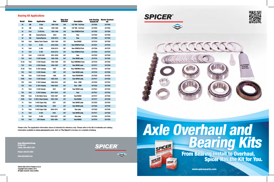 Axle Overhaul and Bearing Kits