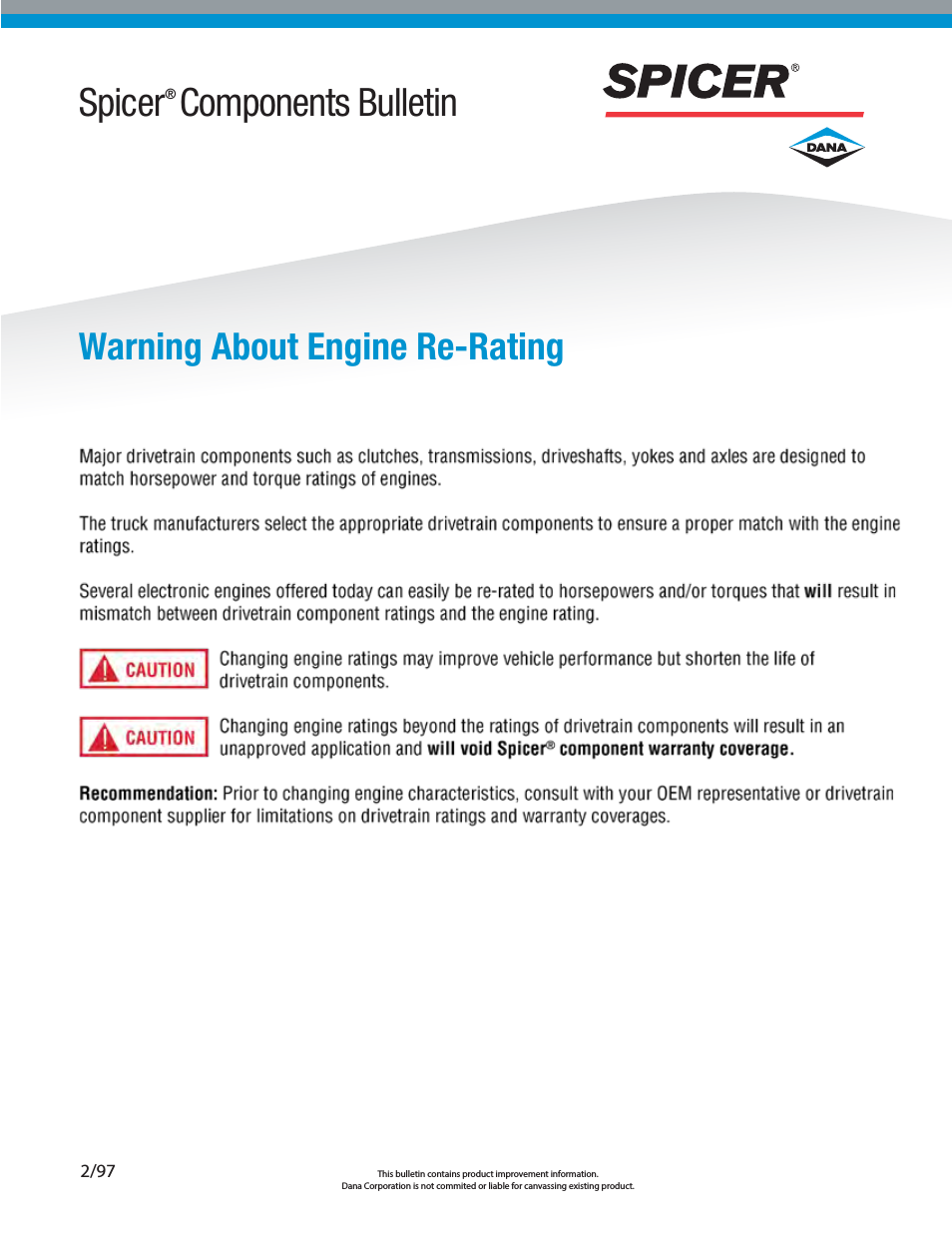 Warning About Engine Re-Rating