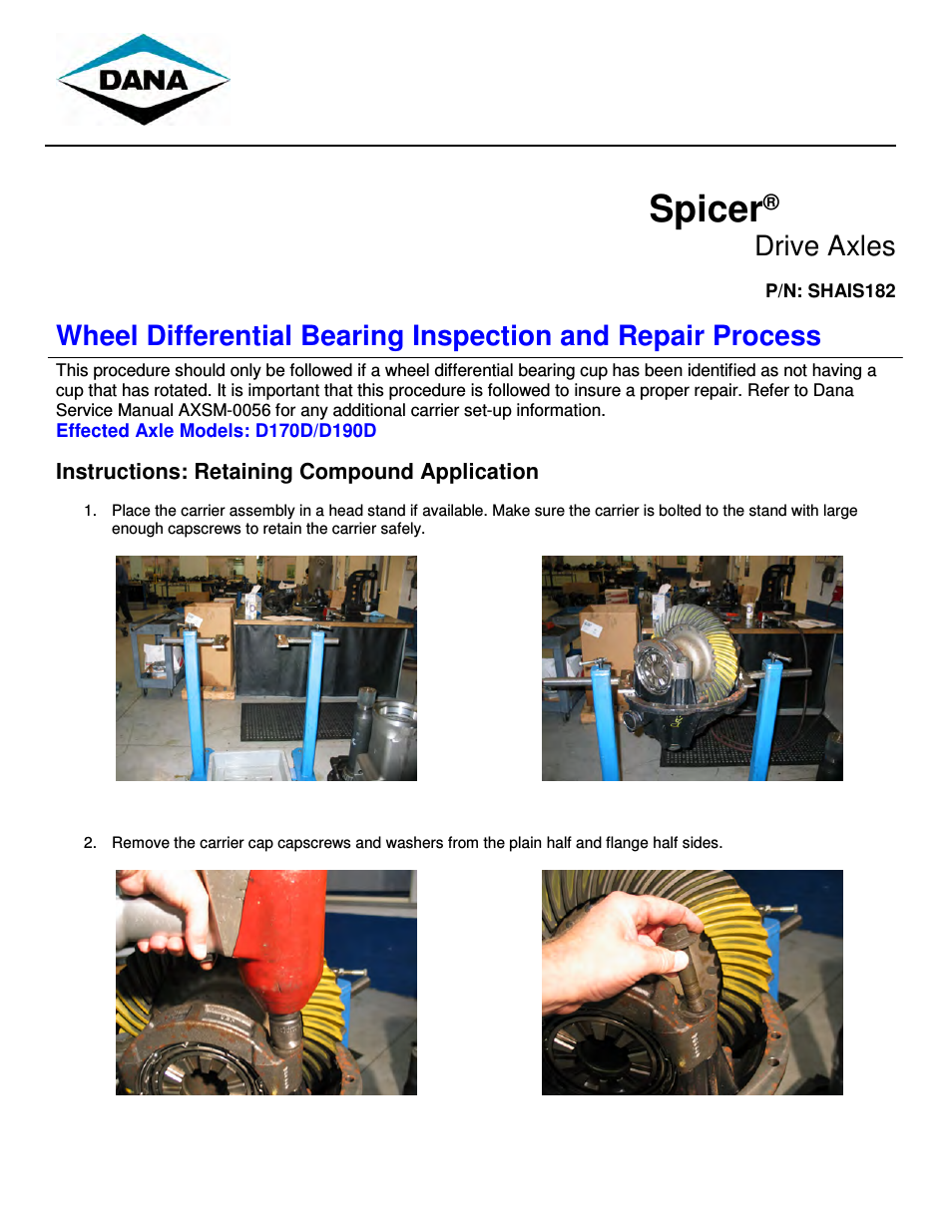 Wheel Differential Bearing Inspection and Repair Process