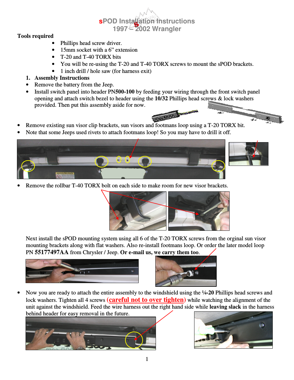 TJ 1997-2002 Instructions over battery