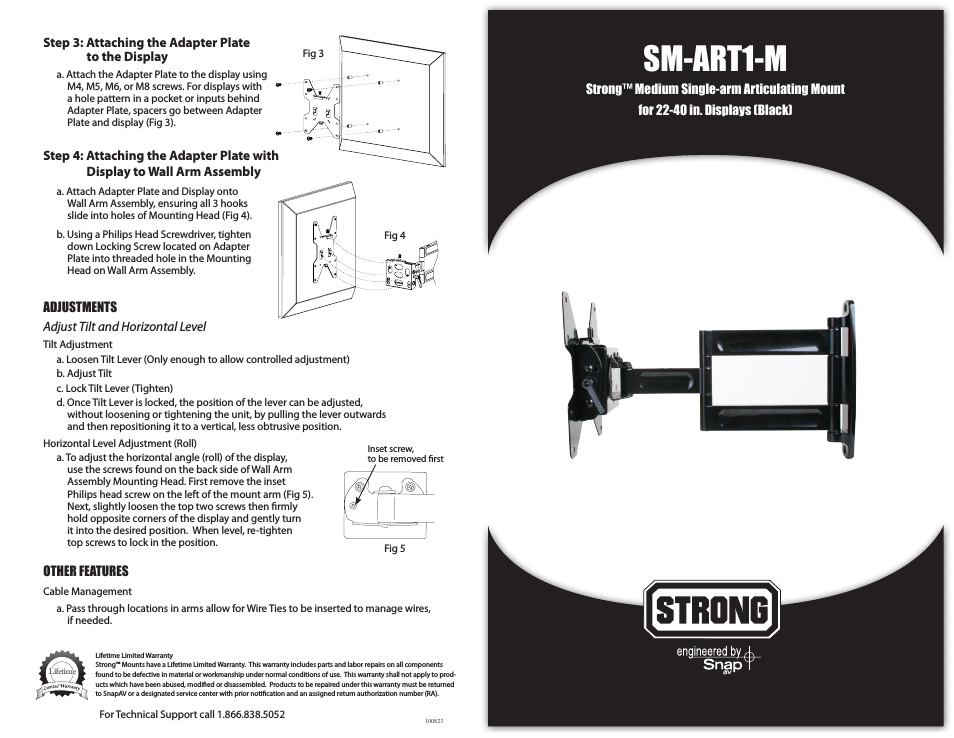 SM-ART1-M STRONG - ARTICULATING MOUNT FOR 22 - 40 FLAT PANEL TVS