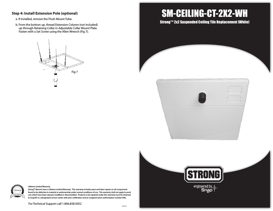 SM-CEILING-CT-2X2-WH STRONG - 2X2 SUSPENDED CEILING TILE REPLACEMENT