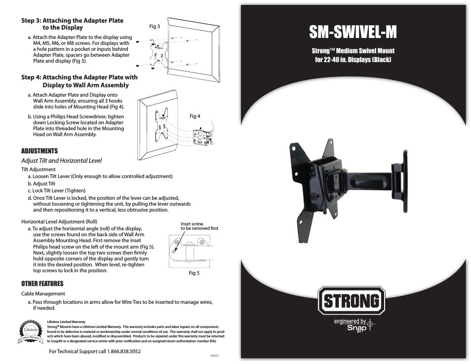 SM-SWIVEL-M STRONG - SWIVEL MOUNT FOR 22-40 FLAT PANEL TVS