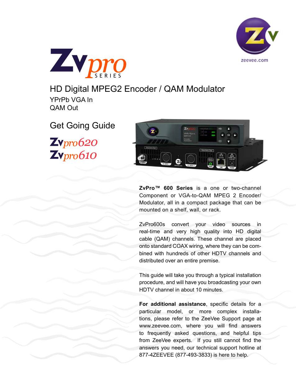 ZVPRO610 ZEEVEE - SINGLE CHANNEL ANALOG HD DISTRIBUTION OVER COAX