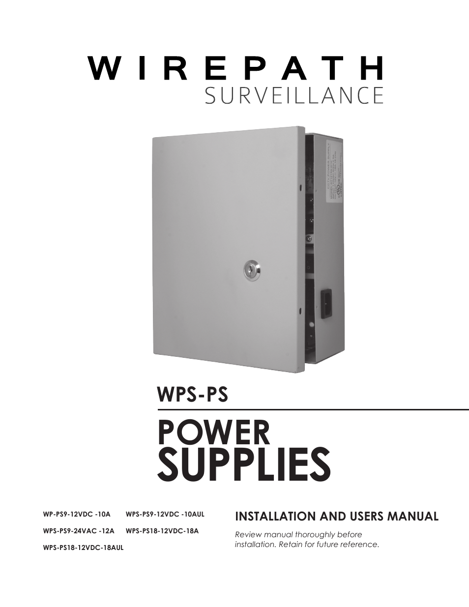 WPS-PS18-12VDC-18A WIREPATH - SURVEILLANCE 18 OUTPUT POWER SUPPLY 12V DC 18A PTC FUSES