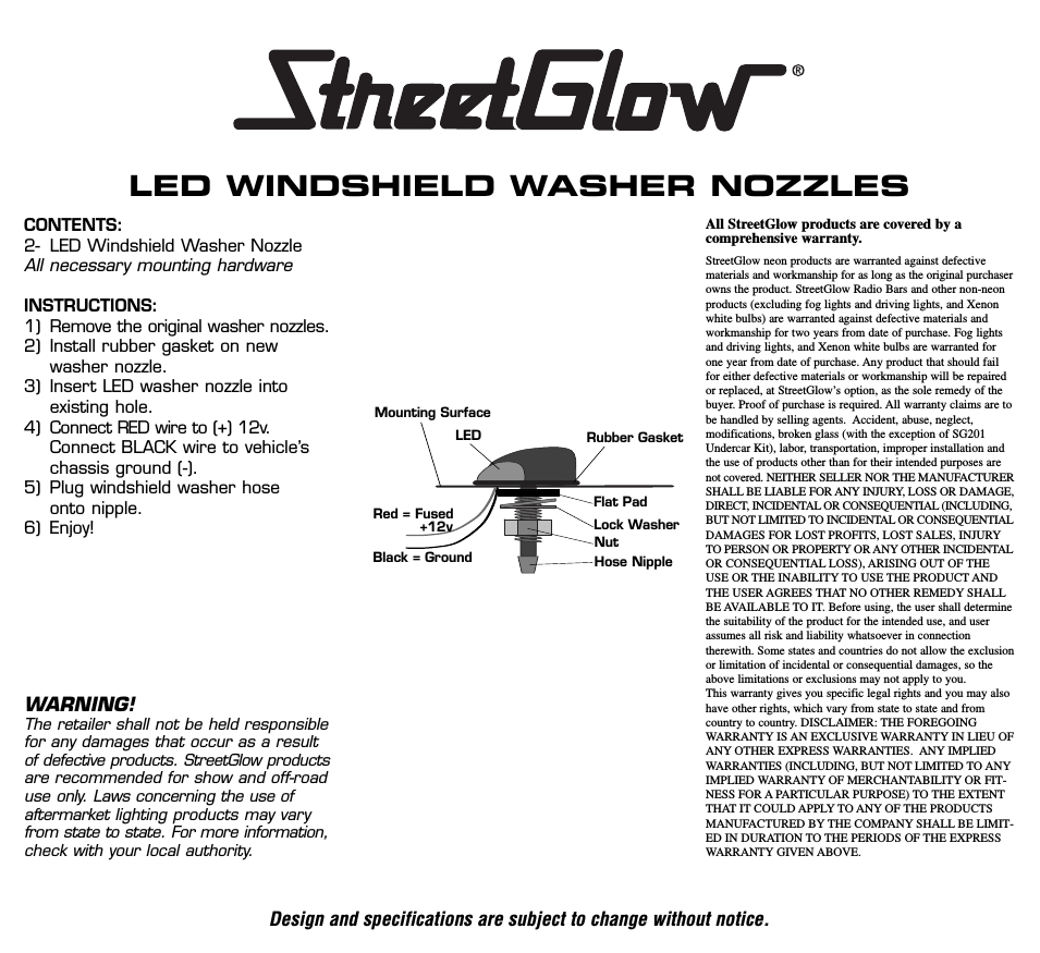 LED Washer Knozzles