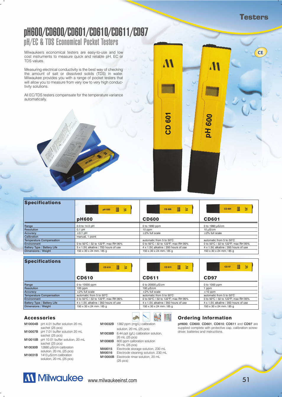 Milwaukee Instruments pH Tester Model pH600 AQ