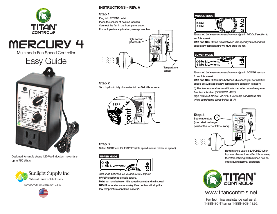 Titan Controls® Mercury® 4 - Multi-Function Fan Speed Controller