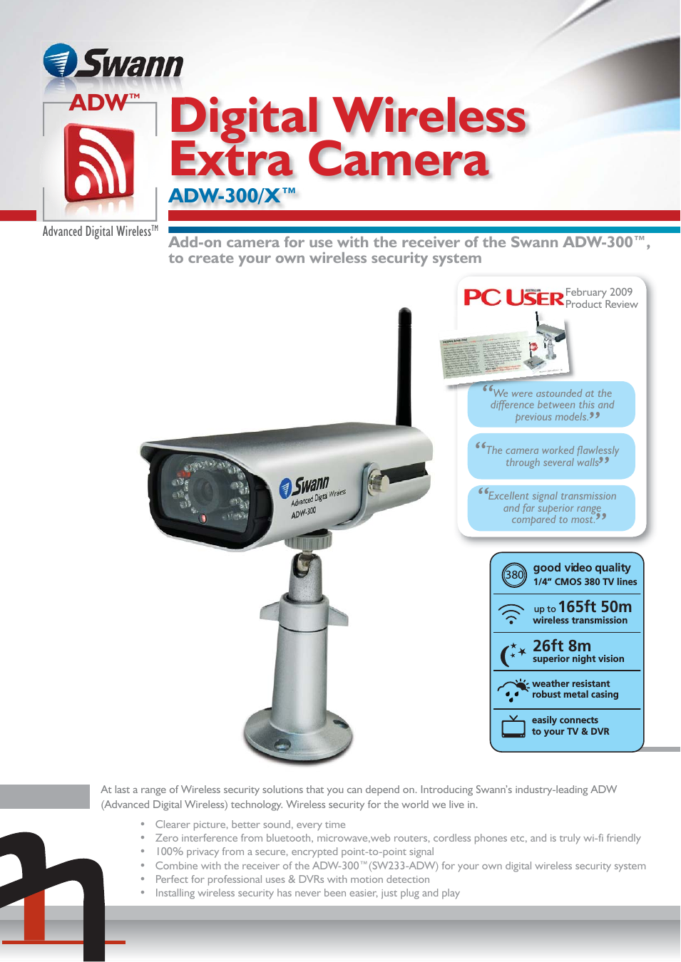 Digital Wireless Extra Camera ADW-300/X