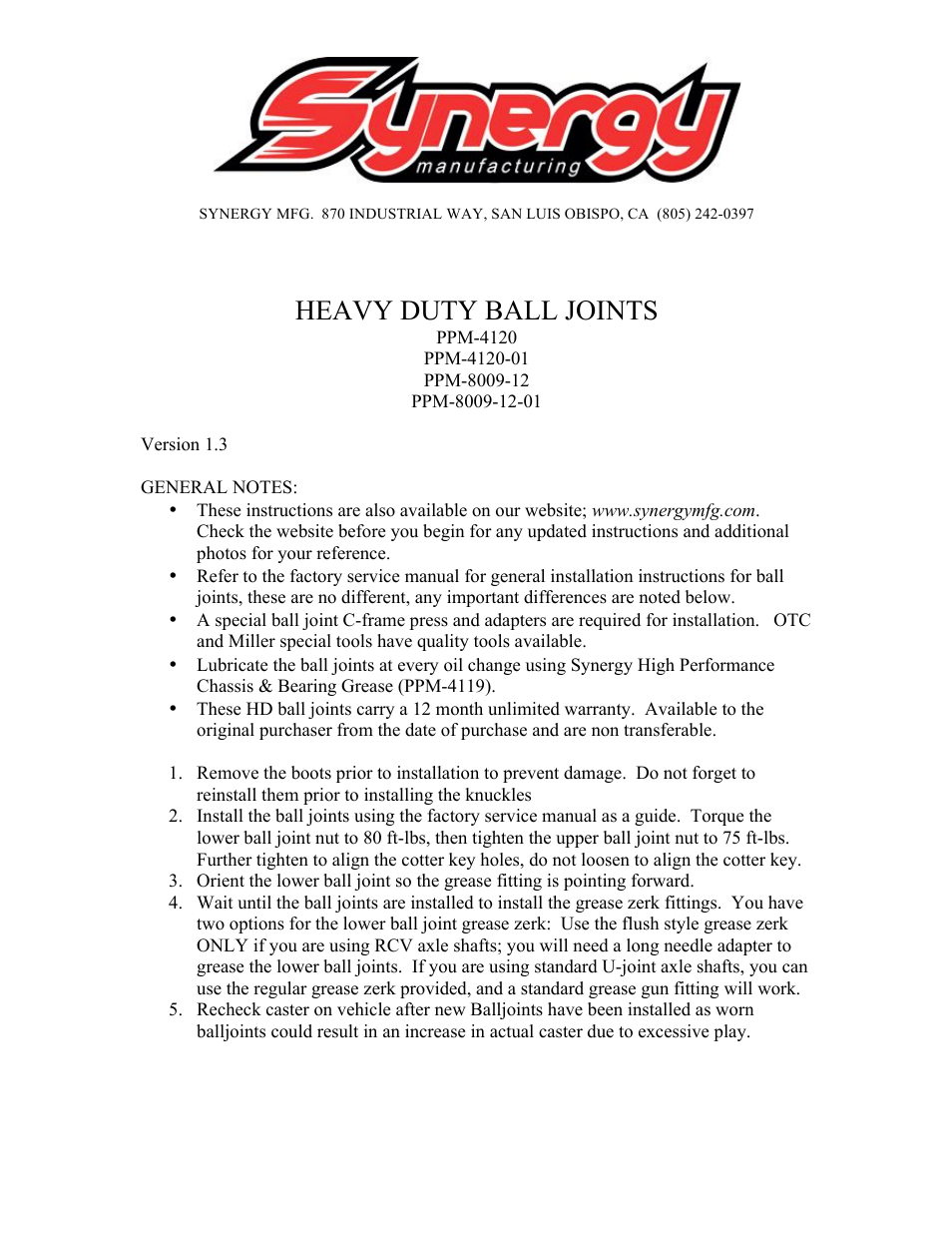 4120 Series - Heavy Duty Ball Joints