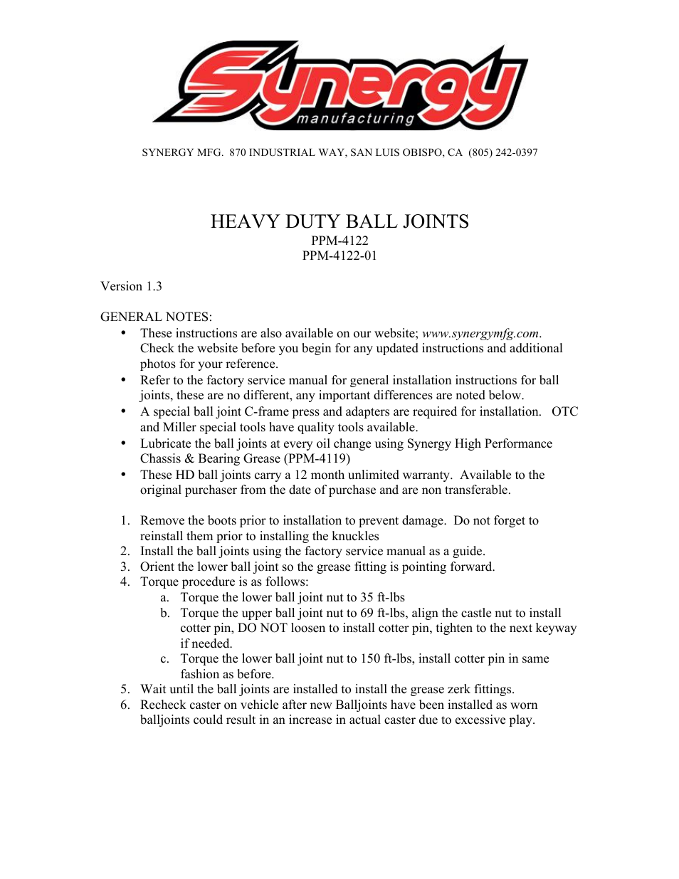 4122/22-01 - Heavy Duty Ball Joints