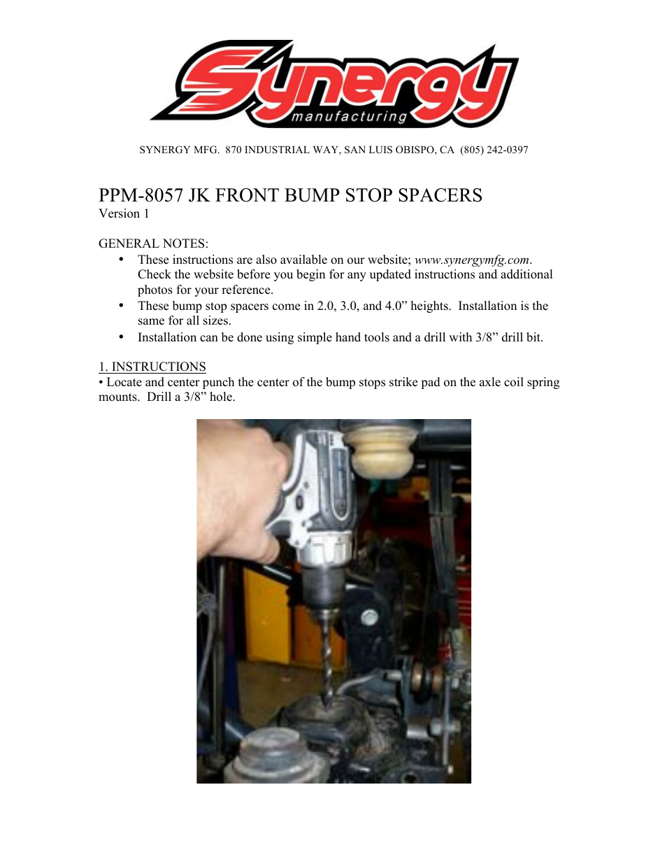 8057 - Jeep JK Front Bump Stop Spacer Kit