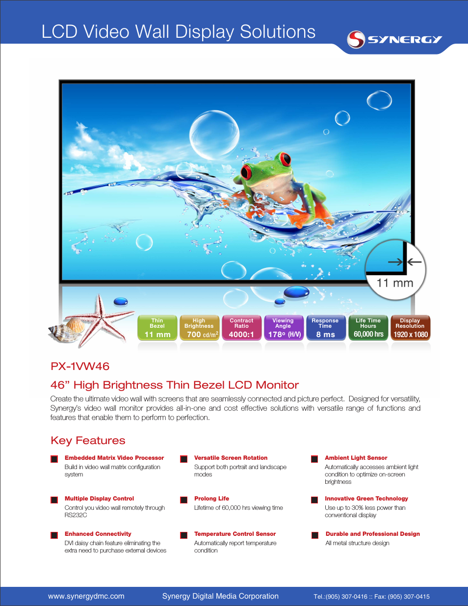 PX-1VW46 46" Thin Bezel LCD Monitor