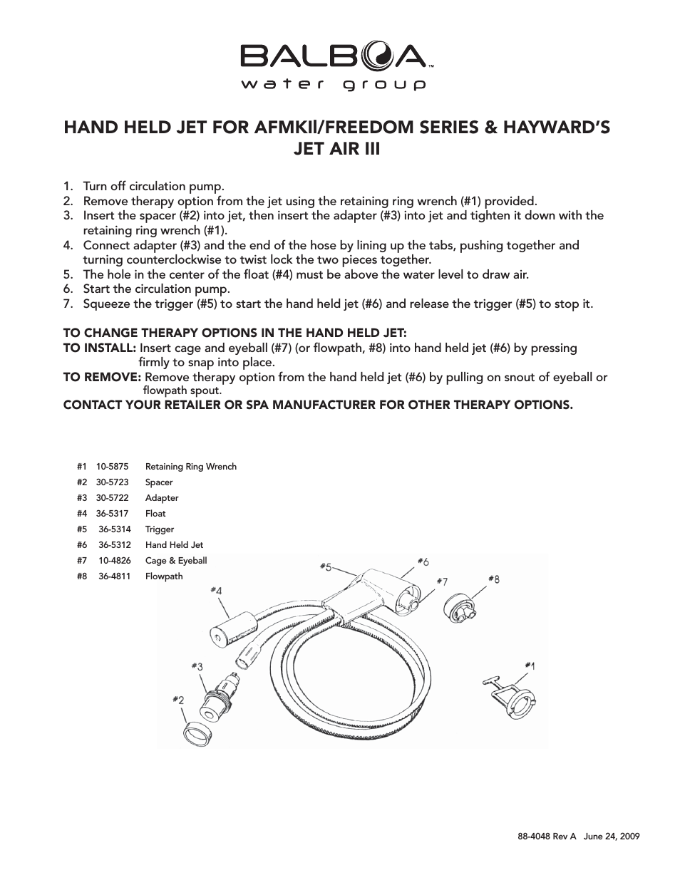 Hand Held Jet For AFMKII-Freedom Series & Hayward's Jet Air III