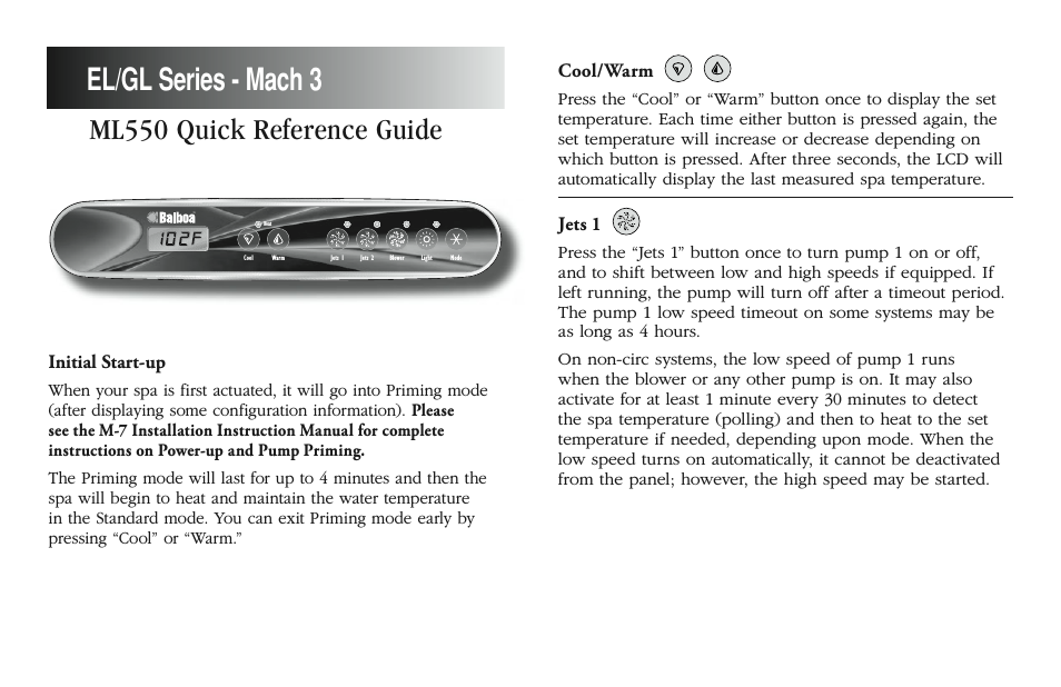 ML550 - Mach 3 Quick Reference Guide