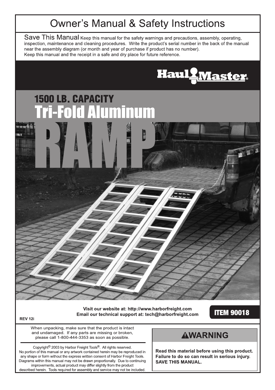 Haul Master Tri-Fold Aluminum Ram 90018