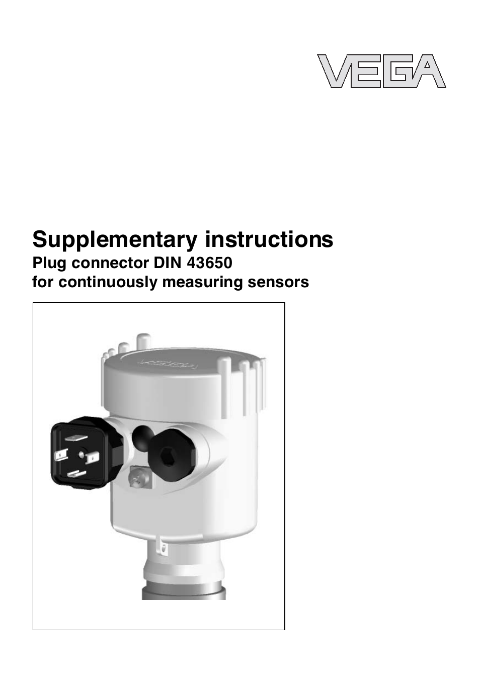 Plug connector DIN 43650 for continuously measuring sensors