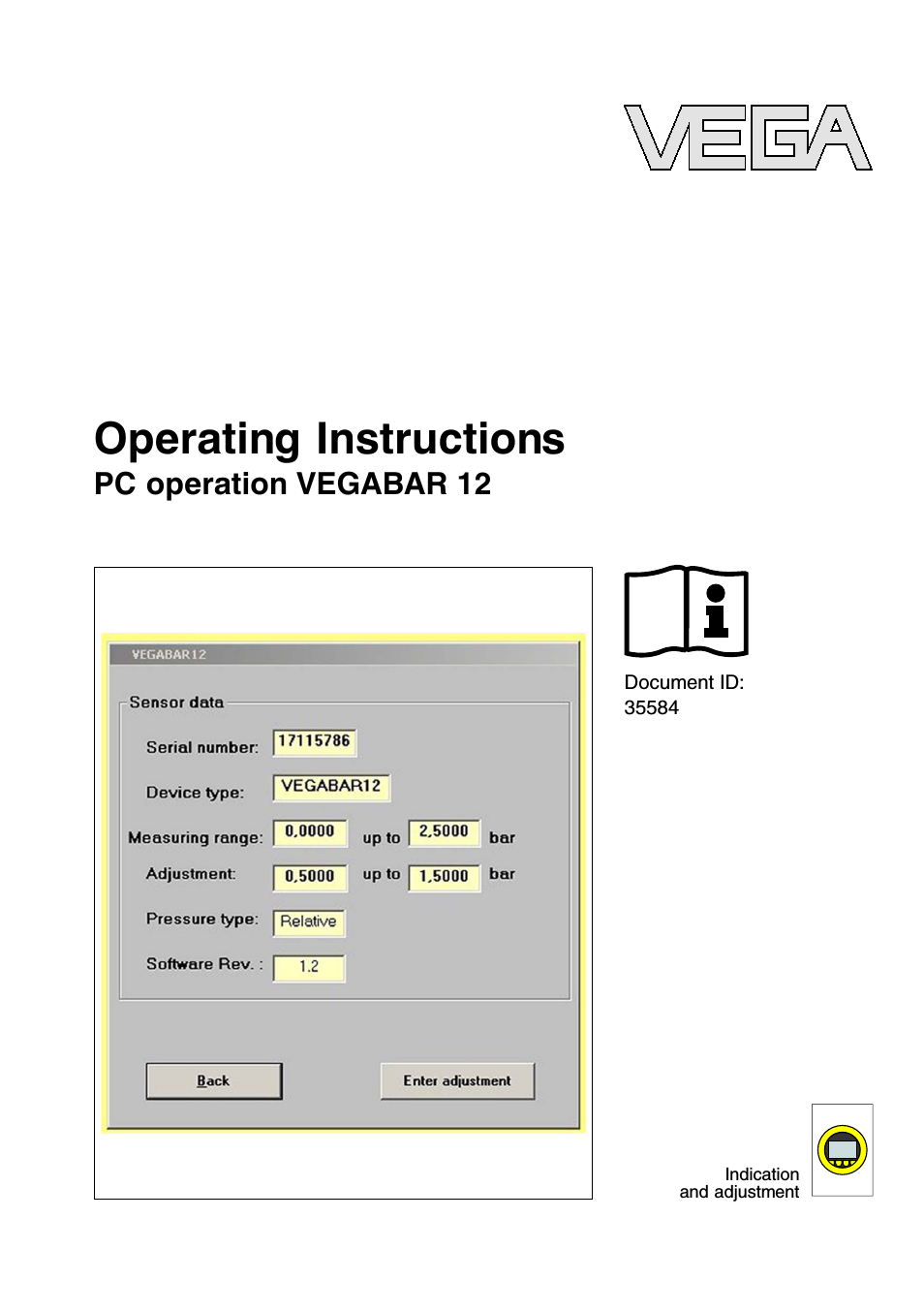 VEGABAR 12 PC operation