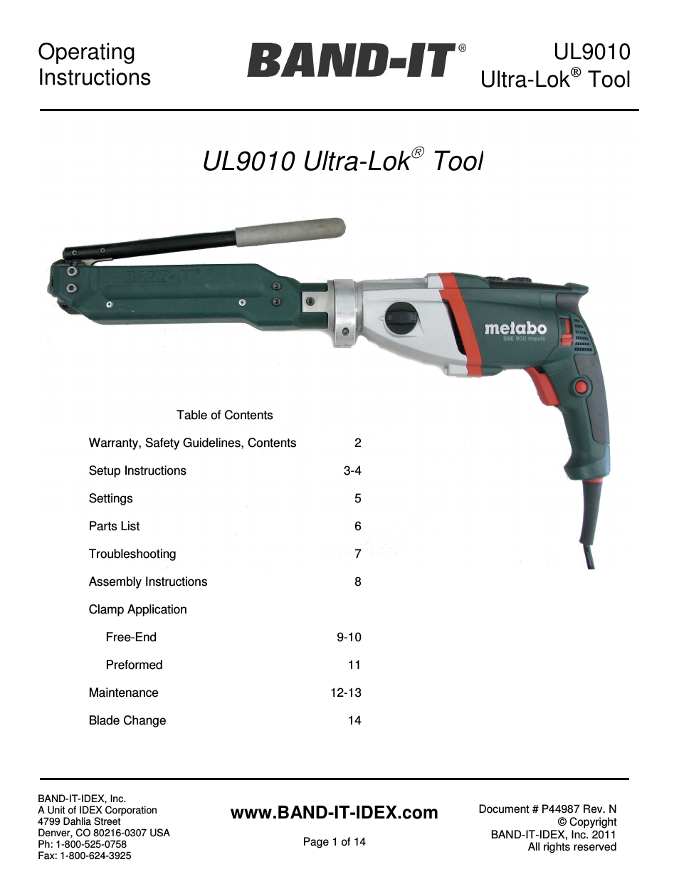 UL9010 Ultra-Lok Tool