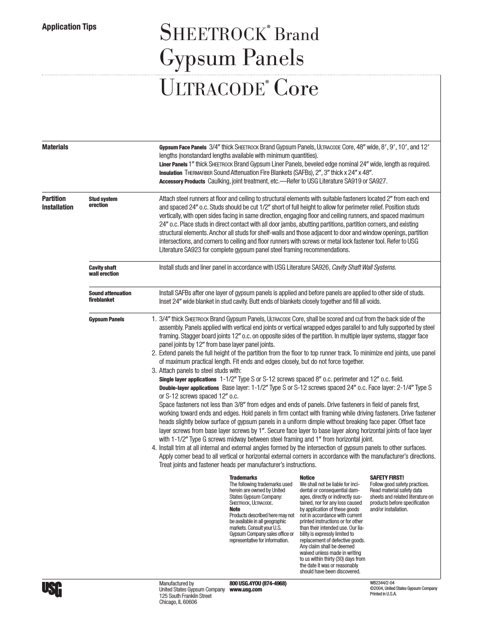 SHEETROCK Gypsum Panels ULTRACODE Core