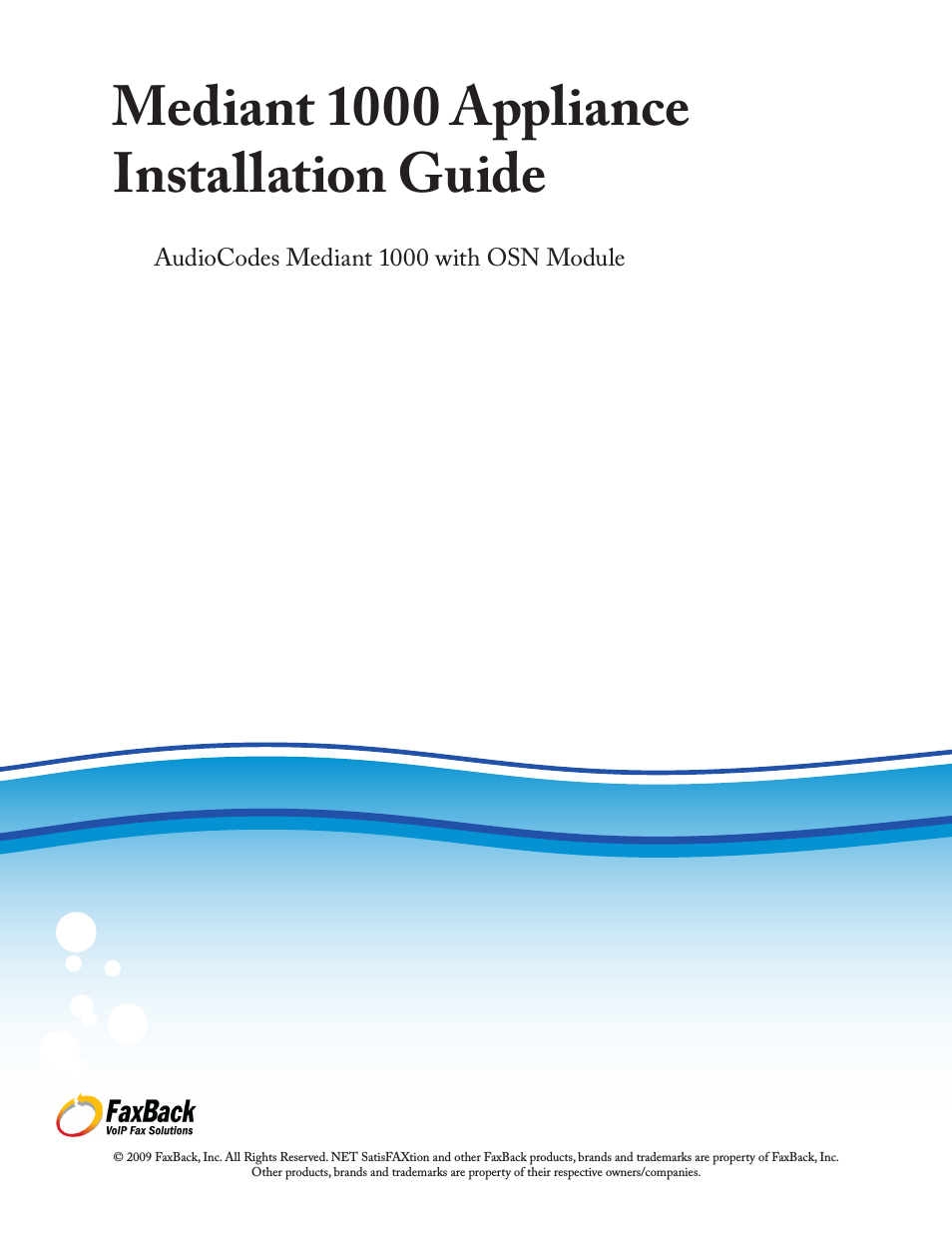 Mediant 1000 Appliance - Installation Guide