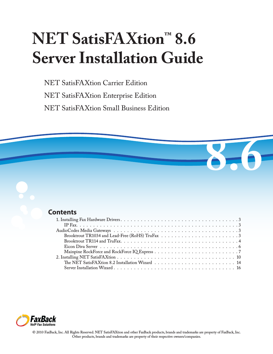 NET SatisFAXtion 8.6 - Installation Guide