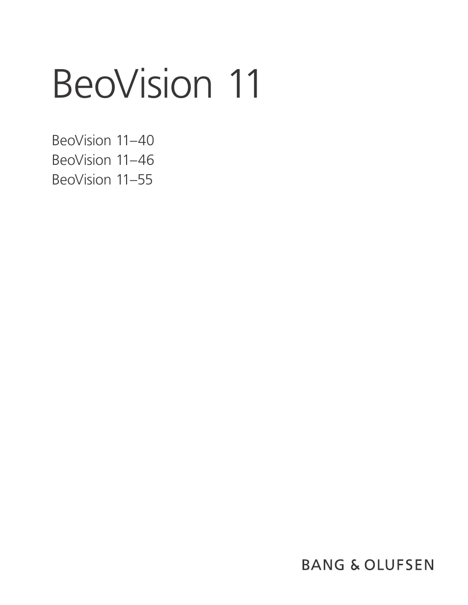 BeoVision 11 with Beo4 User Guide