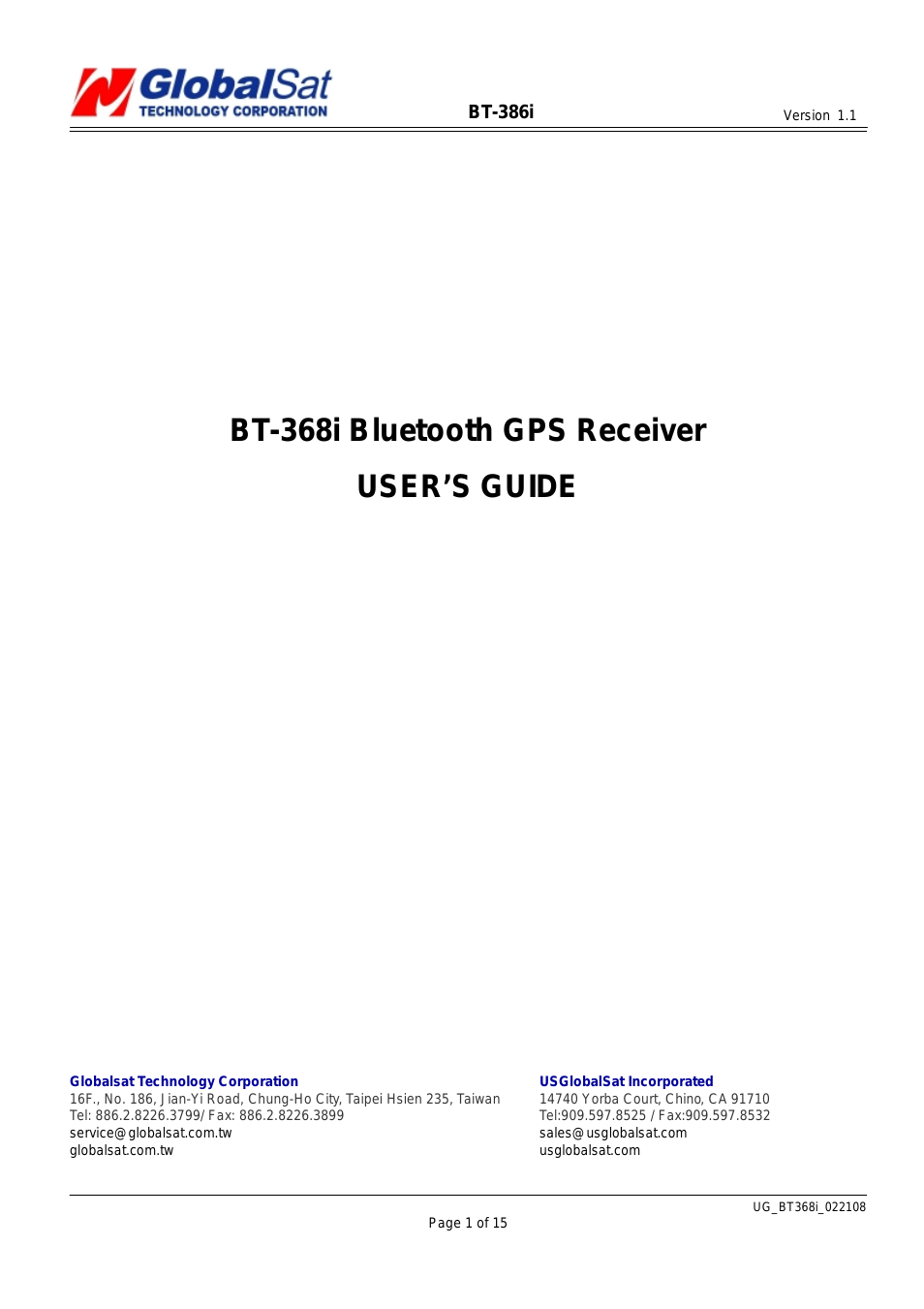 BT-368i User Manual