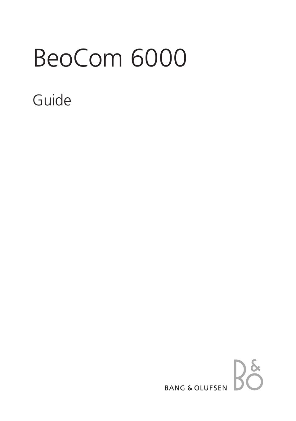 BeoCom 6000 - User Guide