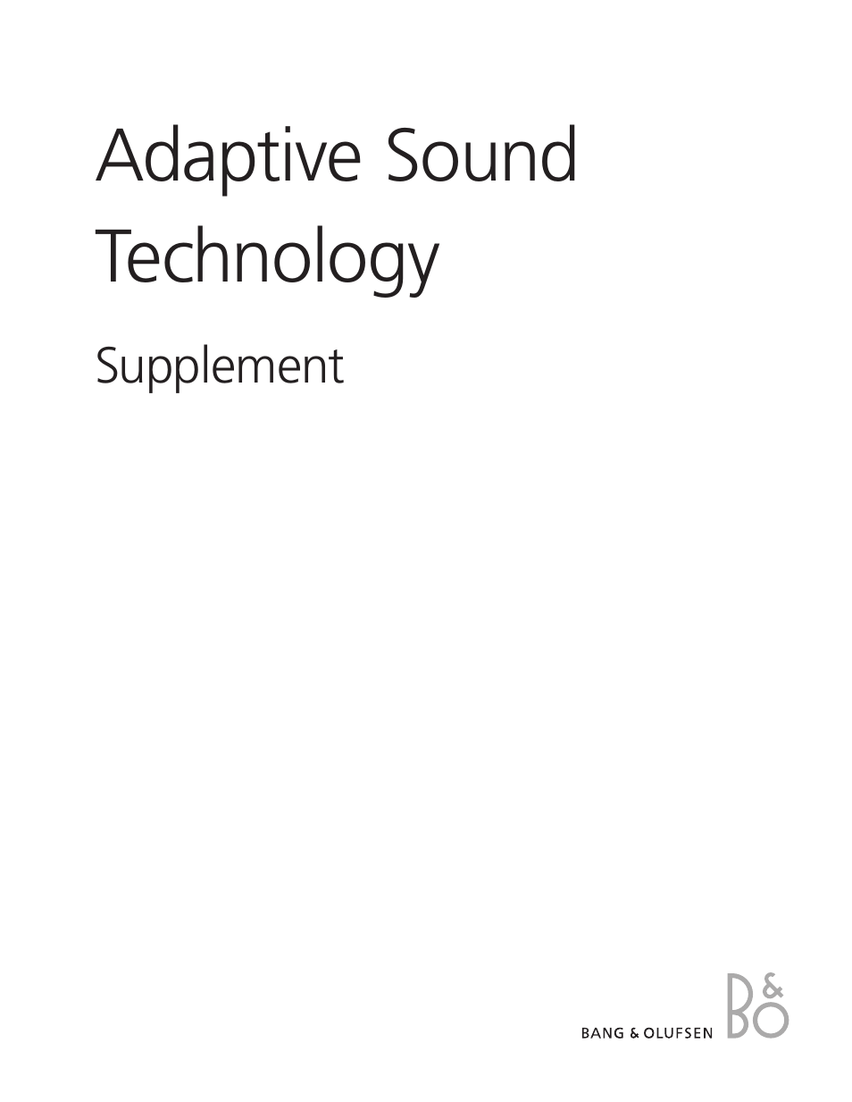 Adaptive Sound Technology - User Guide