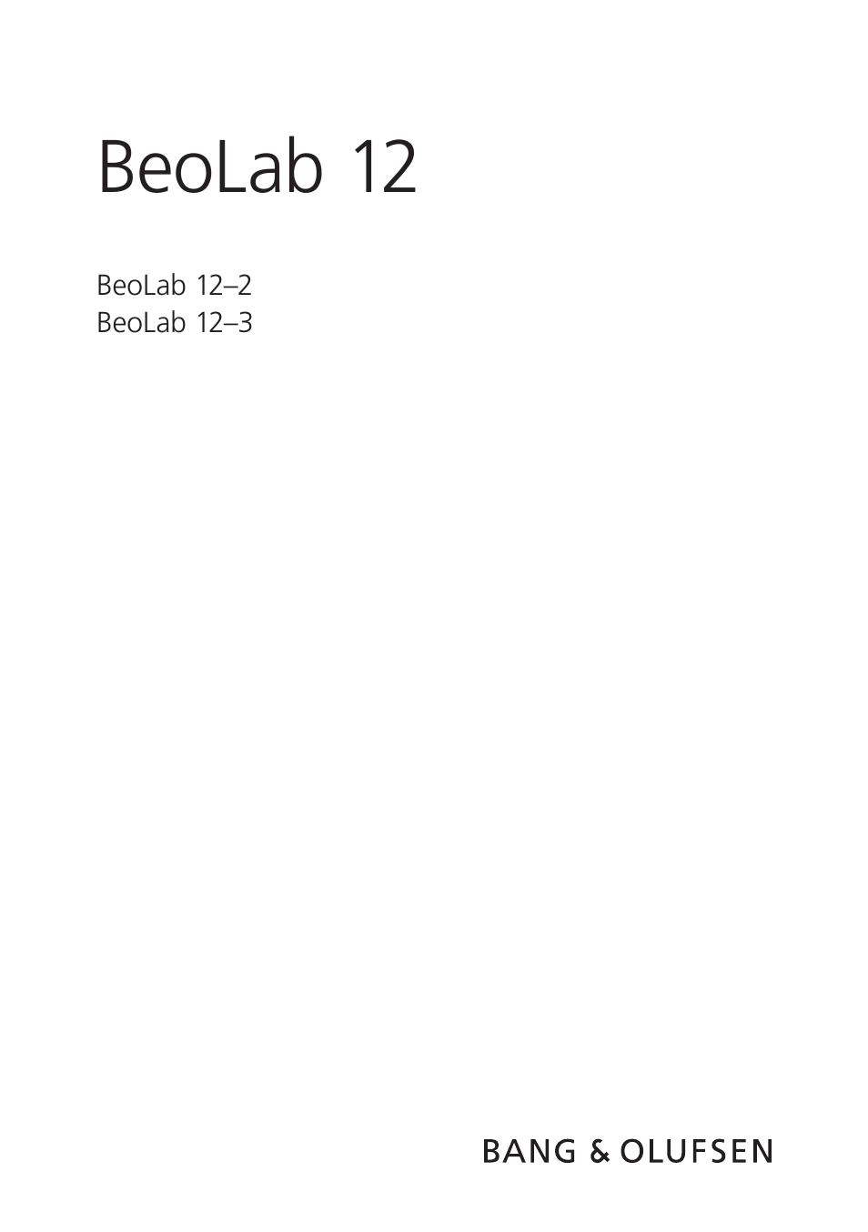 BeoLab 12-3 - User Guide