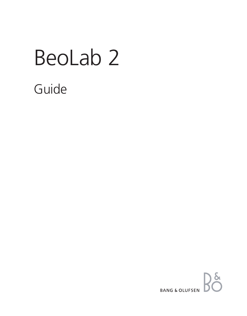 BeoLab 2 - User Guide