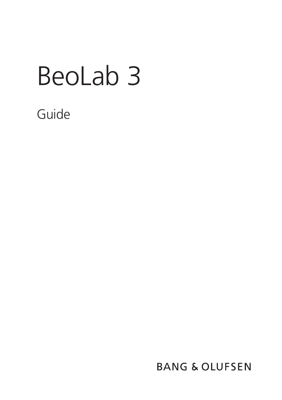 BeoLab 3 - User Guide