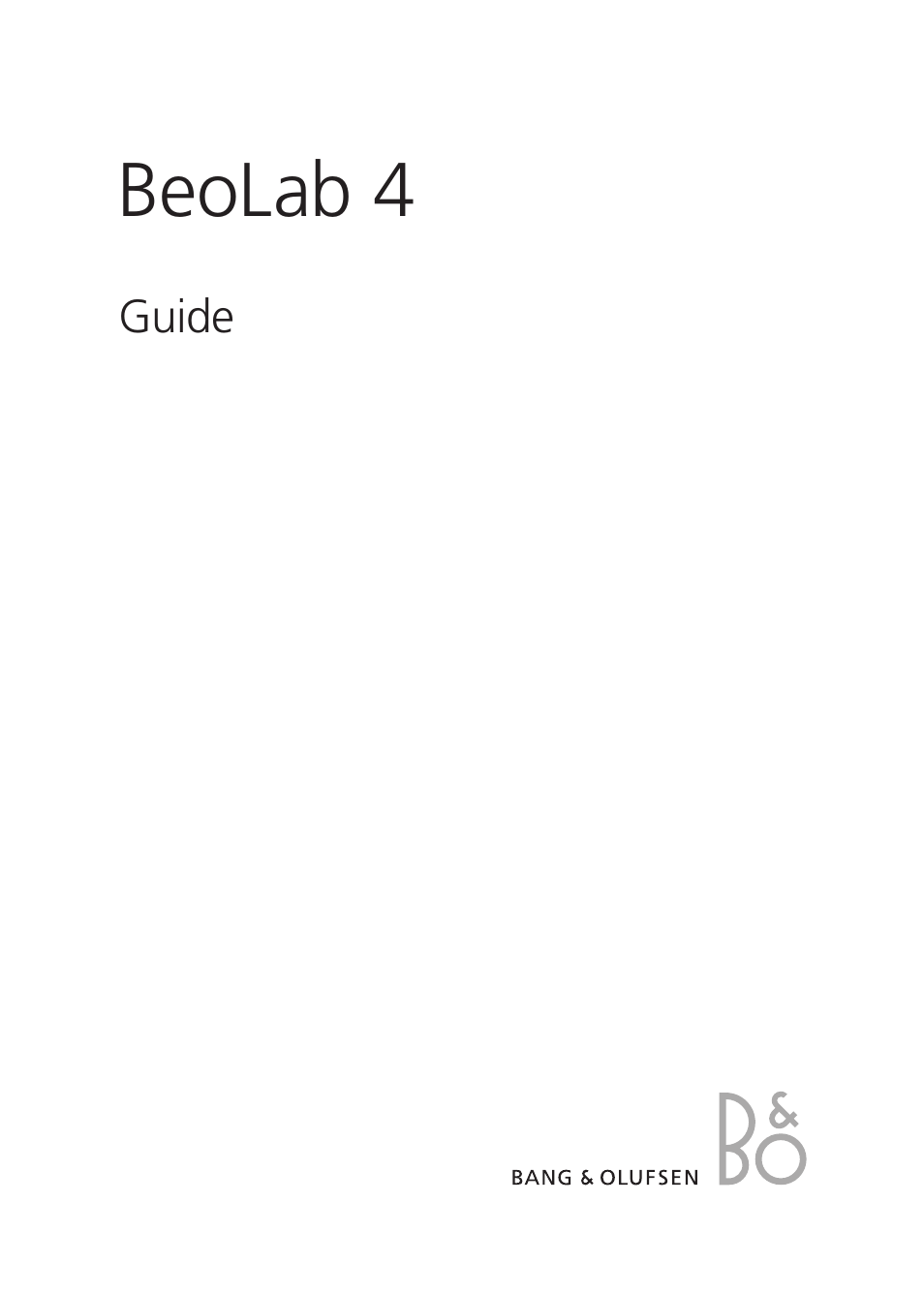 BeoLab 4 - User Guide