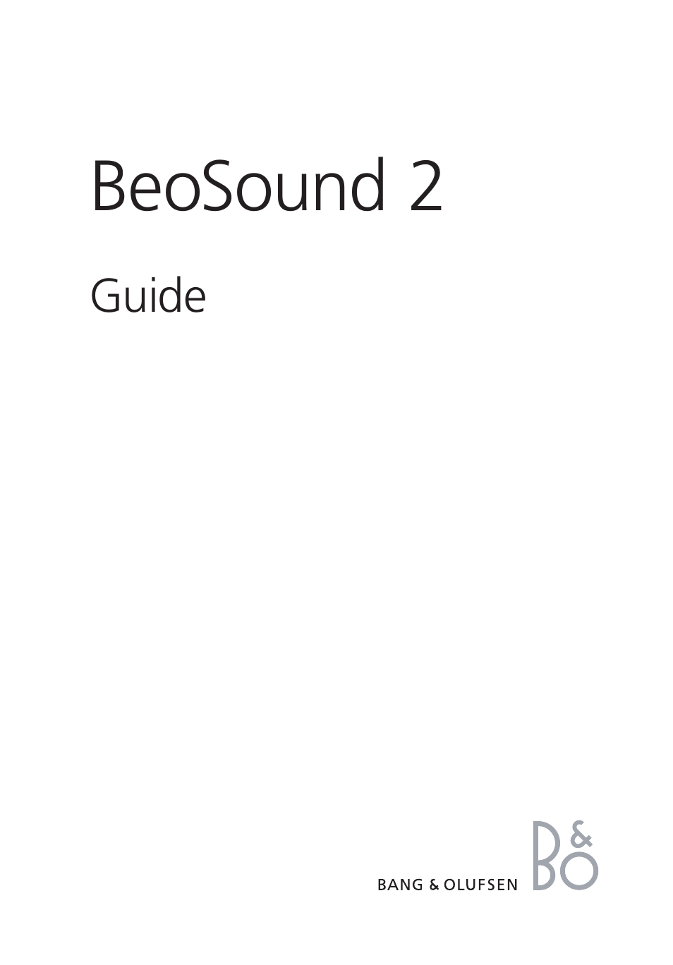 BeoSound 2 - User Guide