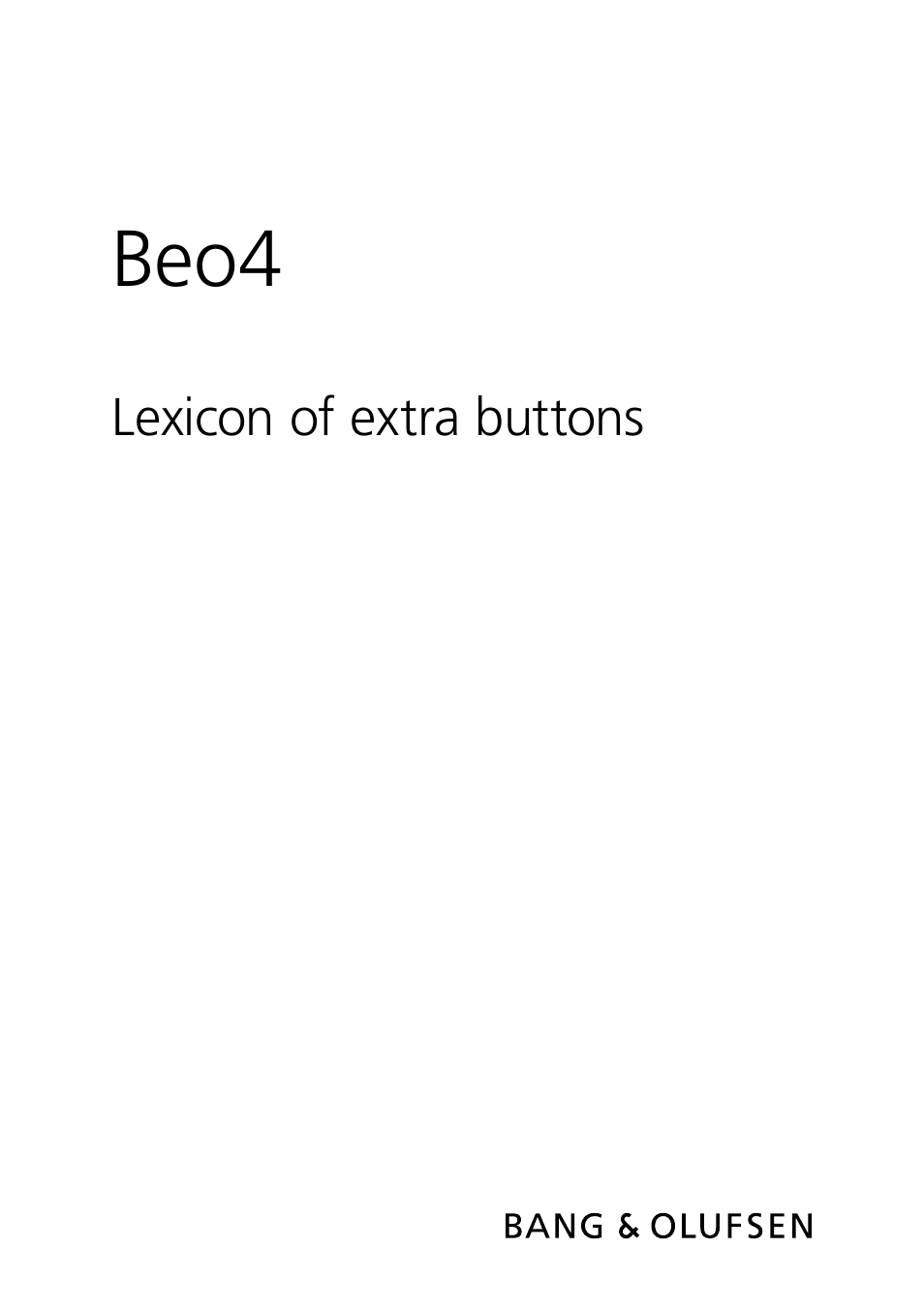 Beo4 (w/ navigation button) - Lexicon