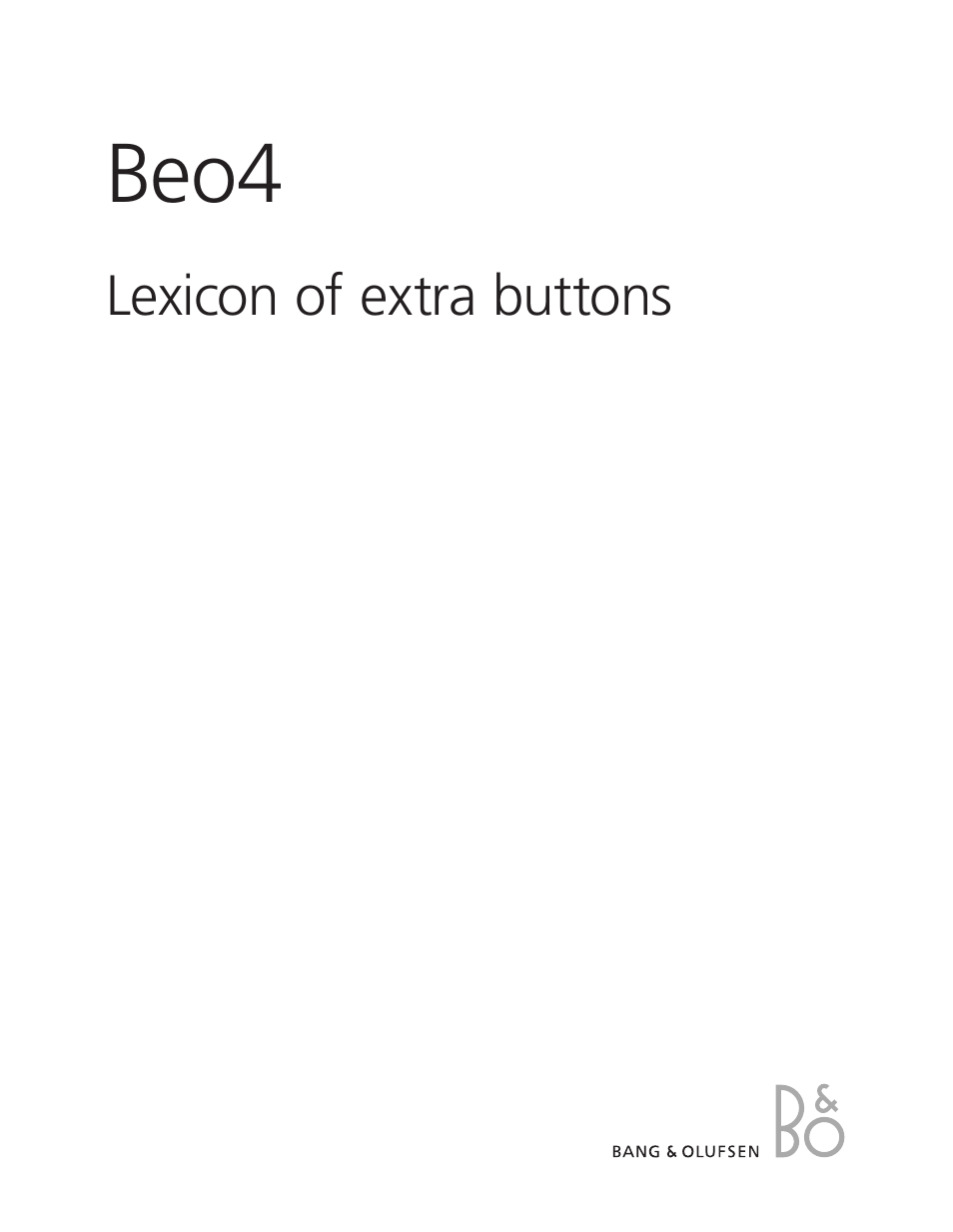 Beo4 (w/o navigation button) - Lexicon
