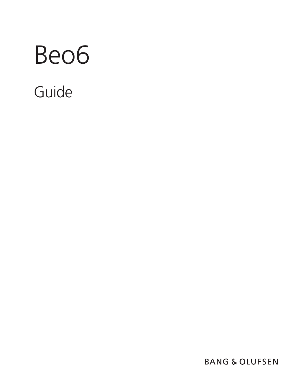 Beo6 - User Guide