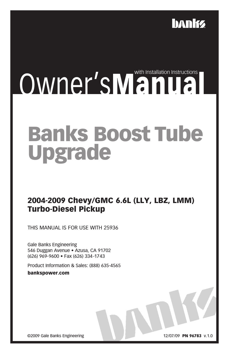 Chevy_GMC Trucks: Duramax LLY (Diesel ’04 - 05 6.6L) Intake- Banks Boost Tube Upgrade '04-09