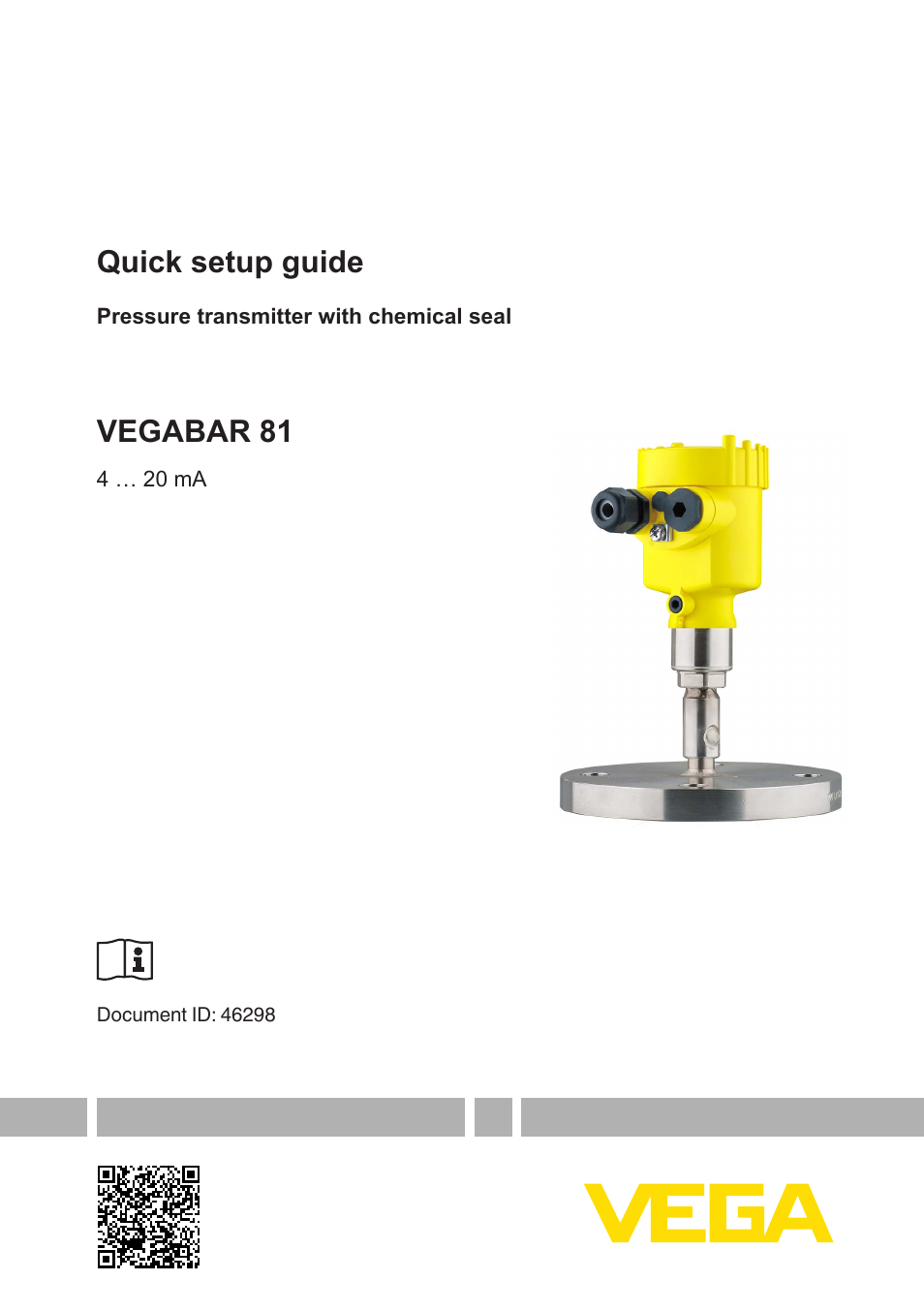 VEGABAR 81 4 … 20 mA - Quick setup guide